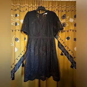 Black Lace Boho Dress - Light My Fire Bella Ella Boutique